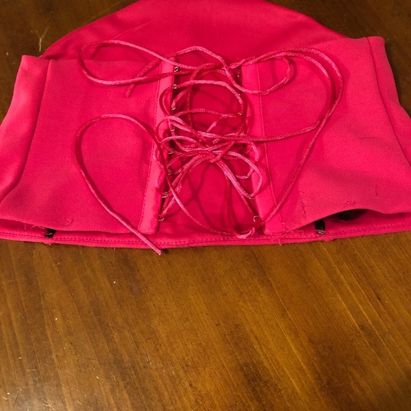 Forever 21 size medium pink lace up corset top - lined , new or like new - Picture 1 of 6